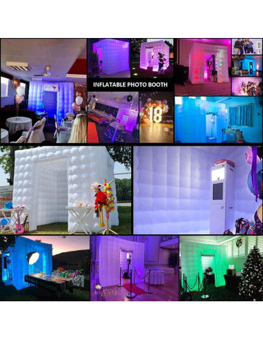 Cabina de Fotos Inflable CZGBRO 2.5x2.5m LED 16 Colores