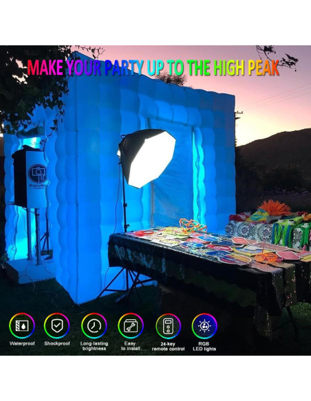 Cabina de Fotos Inflable CZGBRO 2.5x2.5m LED 16 Colores Cabina de Fotos Inflable CZGBRO 2.5x2.5m LED 16 Colores