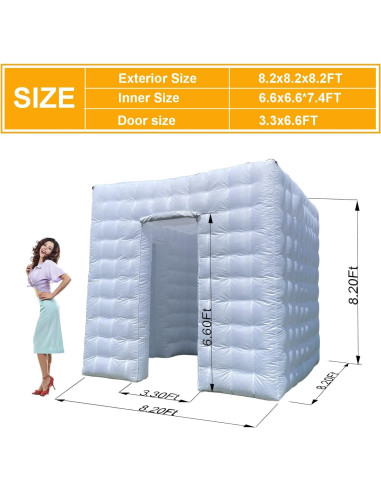 Cabina de Fotos Inflable CZGBRO 2.5x2.5m LED 16 Colores
