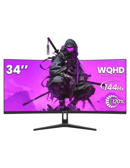 Monitor Curvo CRUA 34" WQHD 144Hz 1500R HDMI DisplayPort