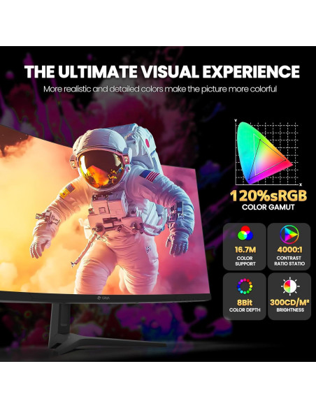 Monitor Curvo CRUA 34" WQHD 144Hz 1500R HDMI DisplayPort