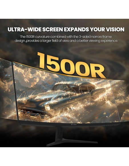 Monitor Curvo CRUA 34" WQHD 144Hz 1500R HDMI DisplayPort