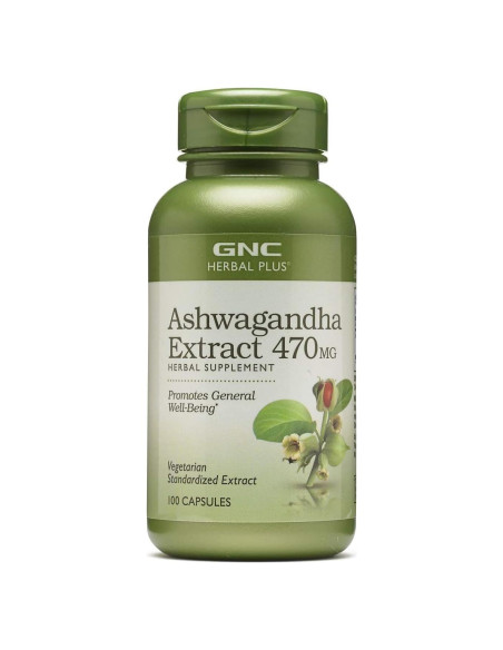 Suplemento Herbal GNC Ashwagandha 470mg Vegetariano 100 Porciones Suplemento Herbal GNC Ashwagandha 470mg Vegetariano 100 Porciones
