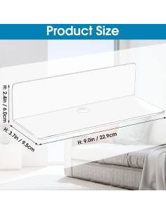 8 Estantes Flotantes Adhesivos Maitys 22.9x10.1 cm Blanco 2