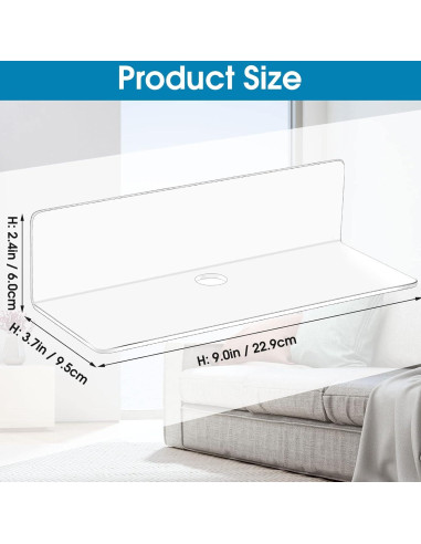 8 Estantes Flotantes Adhesivos Maitys 22.9x10.1 cm Blanco