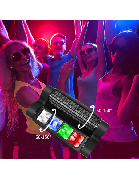 Luz DJ Cabeza Móvil Siete Estrellas 8 Rayos RGBW 4 en 1