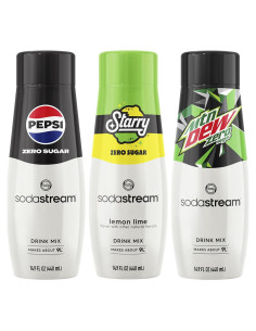 Paquete de 3 Mezclas SodaStream Sin Azúcar - Pepsi, Starry, MTN Dew