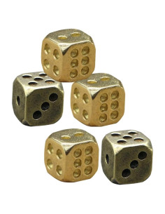 5 Dados de Cobre Puro Kisangel 1.1cm para Juegos de Mesa