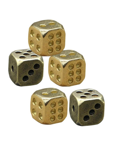 5 Dados de Cobre Puro Kisangel 1.1cm para Juegos de Mesa