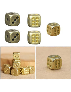 5 Dados de Cobre Puro Kisangel 1.1cm para Juegos de Mesa 2