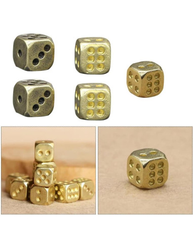 5 Dados de Cobre Puro Kisangel 1.1cm para Juegos de Mesa