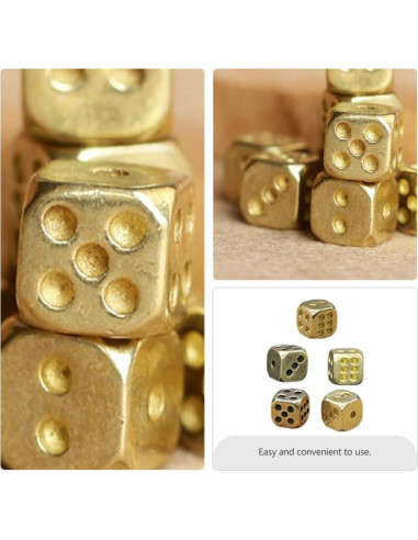 5 Dados de Cobre Puro Kisangel 1.1cm para Juegos de Mesa