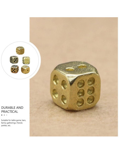 5 Dados de Cobre Puro Kisangel 1.1cm para Juegos de Mesa