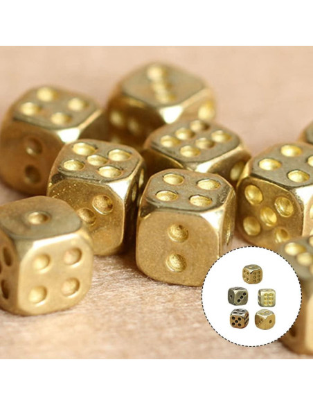 5 Dados de Cobre Puro Kisangel 1.1cm para Juegos de Mesa