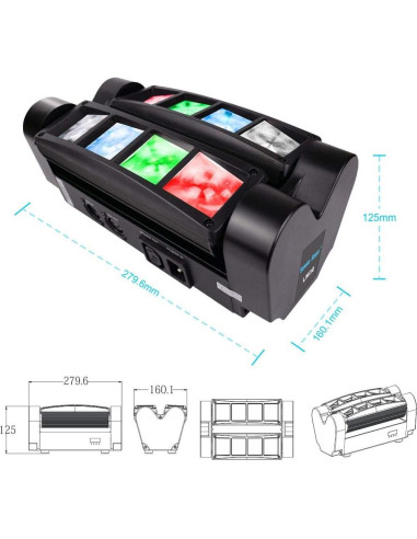 Luz DJ Cabeza Móvil Siete Estrellas 8 Rayos RGBW 4 en 1
