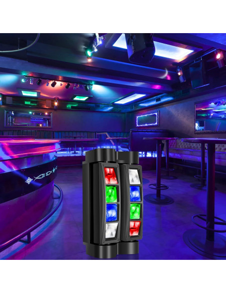 Luz DJ Cabeza Móvil Siete Estrellas 8 Rayos RGBW 4 en 1