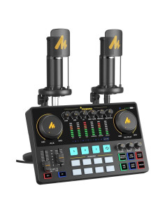 Conjunto de Podcast MAONO AME2 Duo con 2 Micrófonos