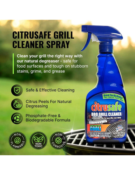 Limpiador en aerosol Citrusafe 473ml para parrilla BBQ Limpiador en aerosol Citrusafe 473ml para parrilla BBQ