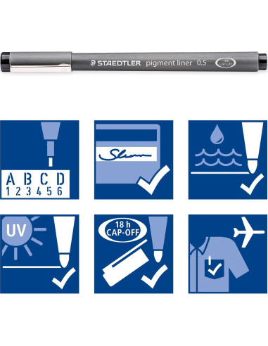 Bolígrafos Fineliner STAEDTLER 0.05mm Negro - Caja de 5