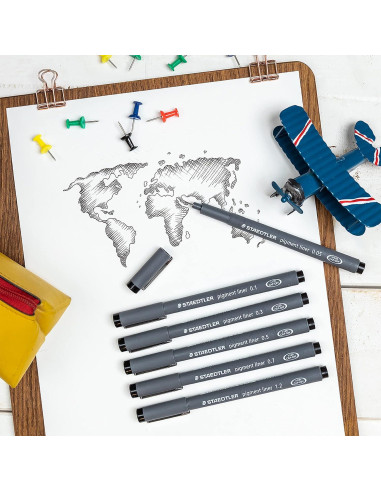 Bolígrafos Fineliner STAEDTLER 0.05mm Negro - Caja de 5