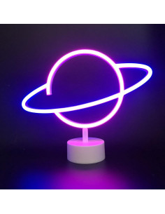 Lámpara de Mesa LED ENUOLI Planeta Azul y Rosa 23.9 cm 2