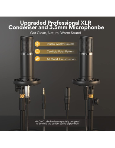 Conjunto de Podcast MAONO AME2 Duo con 2 Micrófonos