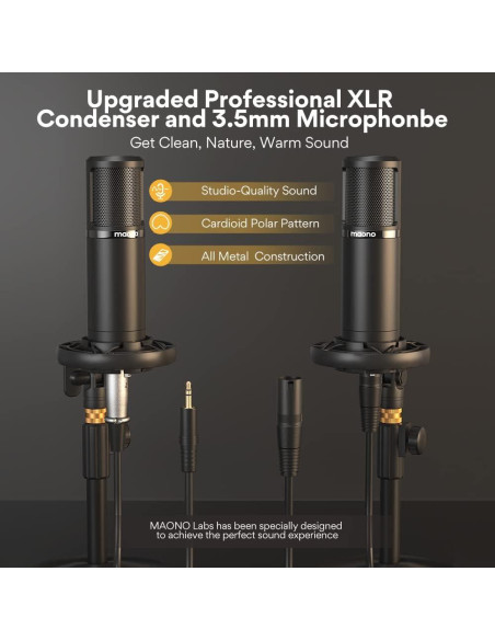 Conjunto de Podcast MAONO AME2 Duo con 2 Micrófonos