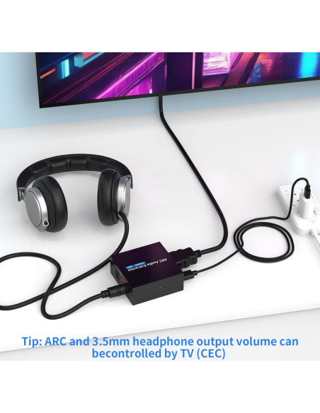 Extractor de Audio HDMI ARC Tihokile a Óptico 192KHz 3.5mm