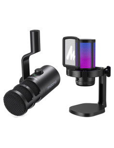 Micrófono USB MAONO DM20 para Gaming con RGB y Cancelación de Ruido