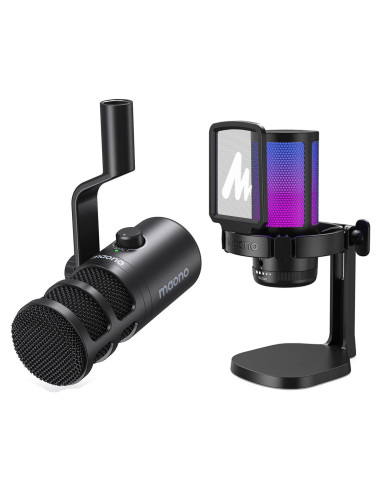 Micrófono USB MAONO DM20 para Gaming con RGB y Cancelación de Ruido