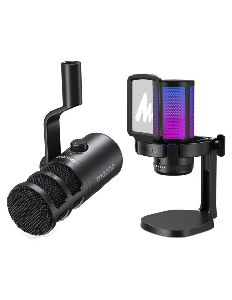 Micrófono USB MAONO DM20 para Gaming con RGB y Cancelación de Ruido