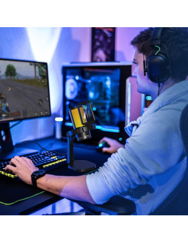 Micrófono USB MAONO DM20 para Gaming con RGB y Cancelación de Ruido