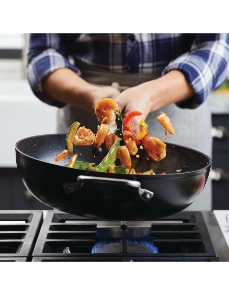 Sartén Wok Antiadherente KitchenAid 31 cm Negro Mate