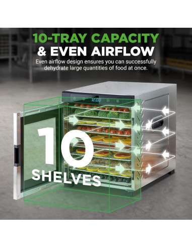 Deshidratador de Alimentos NutriChef NCFD10S 900W 10 Bandejas