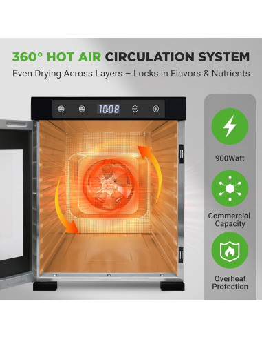 Deshidratador de Alimentos NutriChef NCFD10S 900W 10 Bandejas