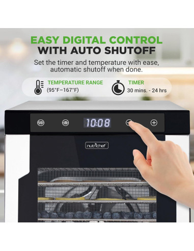 Deshidratador de Alimentos NutriChef NCFD10S 900W 10 Bandejas