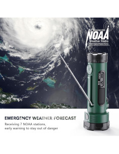 Linterna de Manivela ROCAM CR1020 Verde Oscuro 3000mAh 2