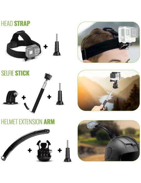 Cámara de Acción GoPro HERO Negra 4K 12MP Impermeable + Accesorios