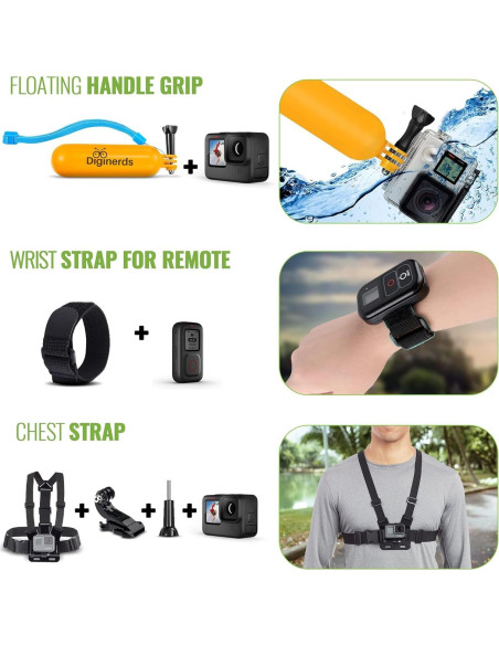 Cámara de Acción GoPro HERO Negra 4K 12MP Impermeable + Accesorios