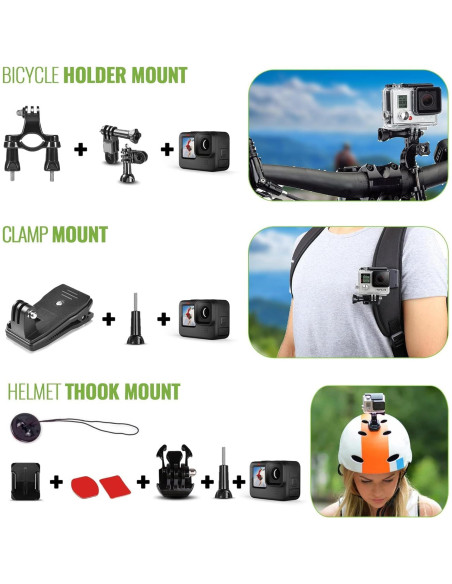 Cámara de Acción GoPro HERO Negra 4K 12MP Impermeable + Accesorios