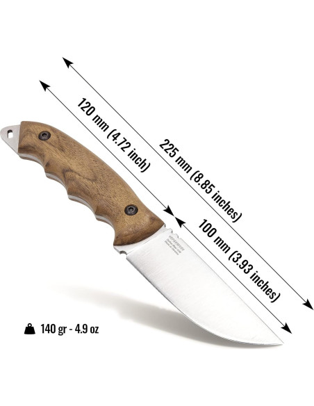 Cuchillo de Camping BPS HK4 - Acero Carbono Full Tang 225mm