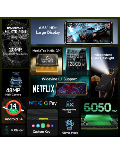 Ulefone Armor X31 Teléfono Resistente 12GB+128GB IP68 Negro 2