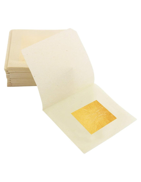 Hojas de Oro Comestible 24K YongBo, 10 Hojas 2.5cm x 2.5cm