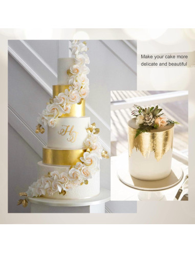 Hojas de Oro Comestible 24K YongBo, 10 Hojas 2.5cm x 2.5cm