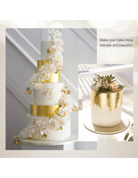 Hojas de Oro Comestible 24K YongBo, 10 Hojas 2.5cm x 2.5cm