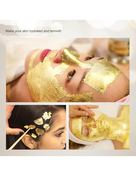 Hojas de Oro Comestible 24K YongBo, 10 Hojas 2.5cm x 2.5cm