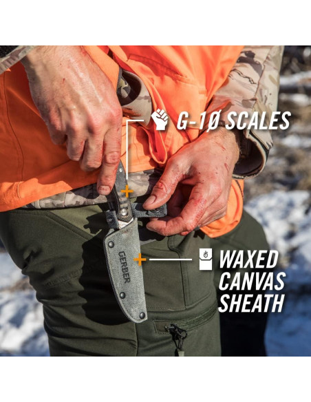 Cuchillo de Caza Gerber Downwind Caper con Funda Negra