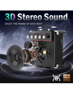 Máquina de Karaoke PPMIC Altavoz Bluetooth 3.98kg 2 Micrófonos 2