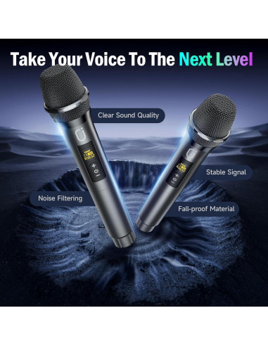 Máquina de Karaoke PPMIC Altavoz Bluetooth 3.98kg 2 Micrófonos