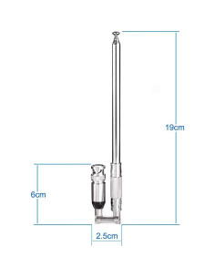 Antena Telescópica Bingfu 20-1300MHz BNC Macho 8 Secciones 2
